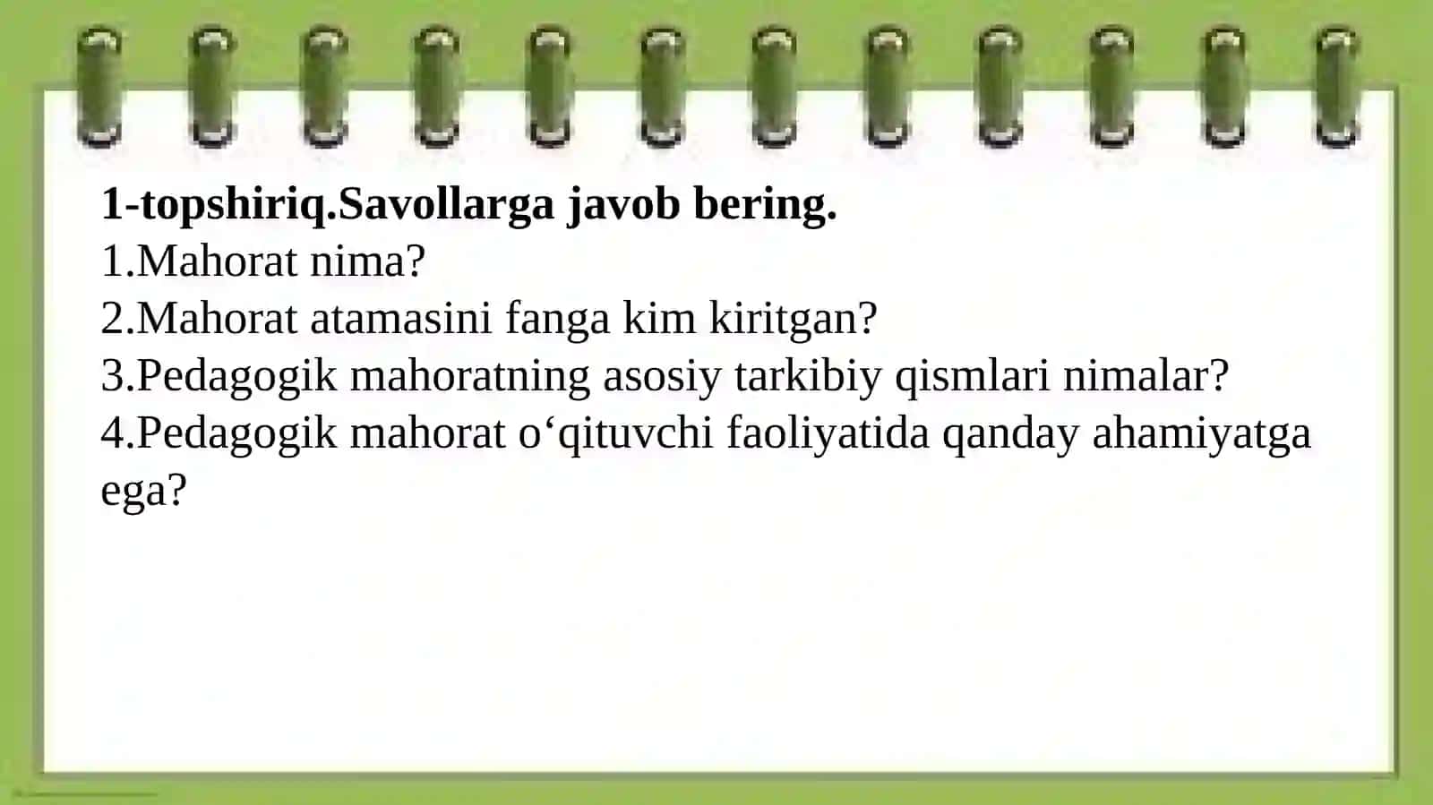 Pedagogik mahorat va uning o'qituvchi faoliyatida tutgan o'rni 3