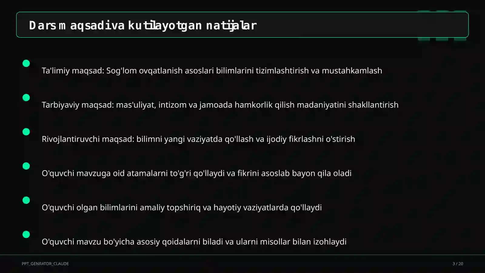 Sog'lom ovqatlanish asoslari (3-sinf) 3