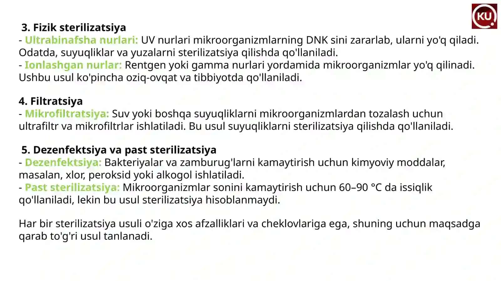 Laboratoriya ishi mavzusi: Sterilizatsiya turlari va asboblarni ishlash prinsiplarini o’rganish 3