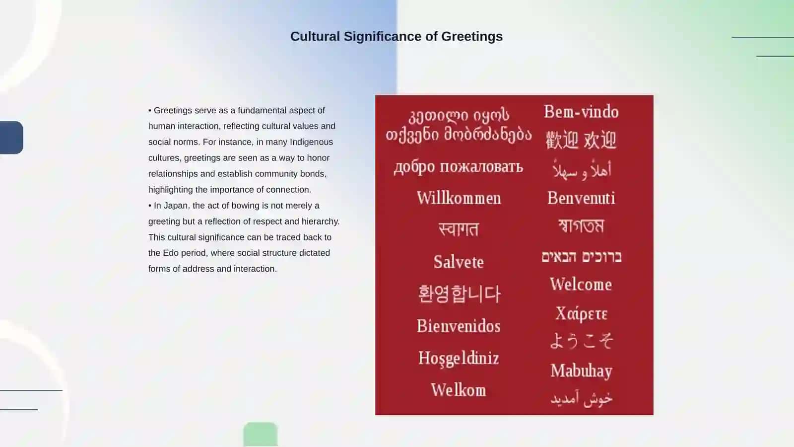 Greeting cultures 3