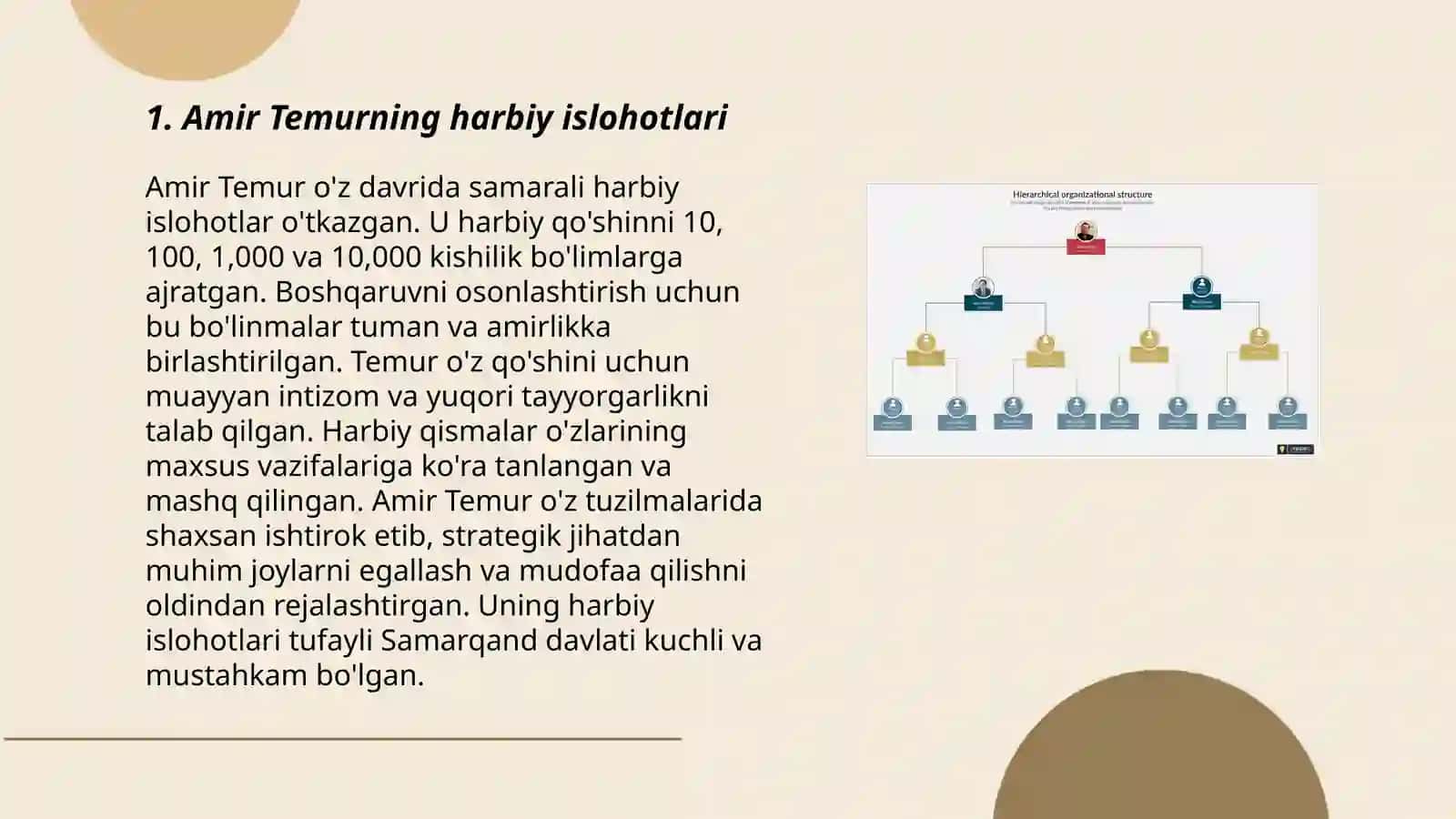 Amir Temur armiyasining tashkil etilishi va tuzilishi 3