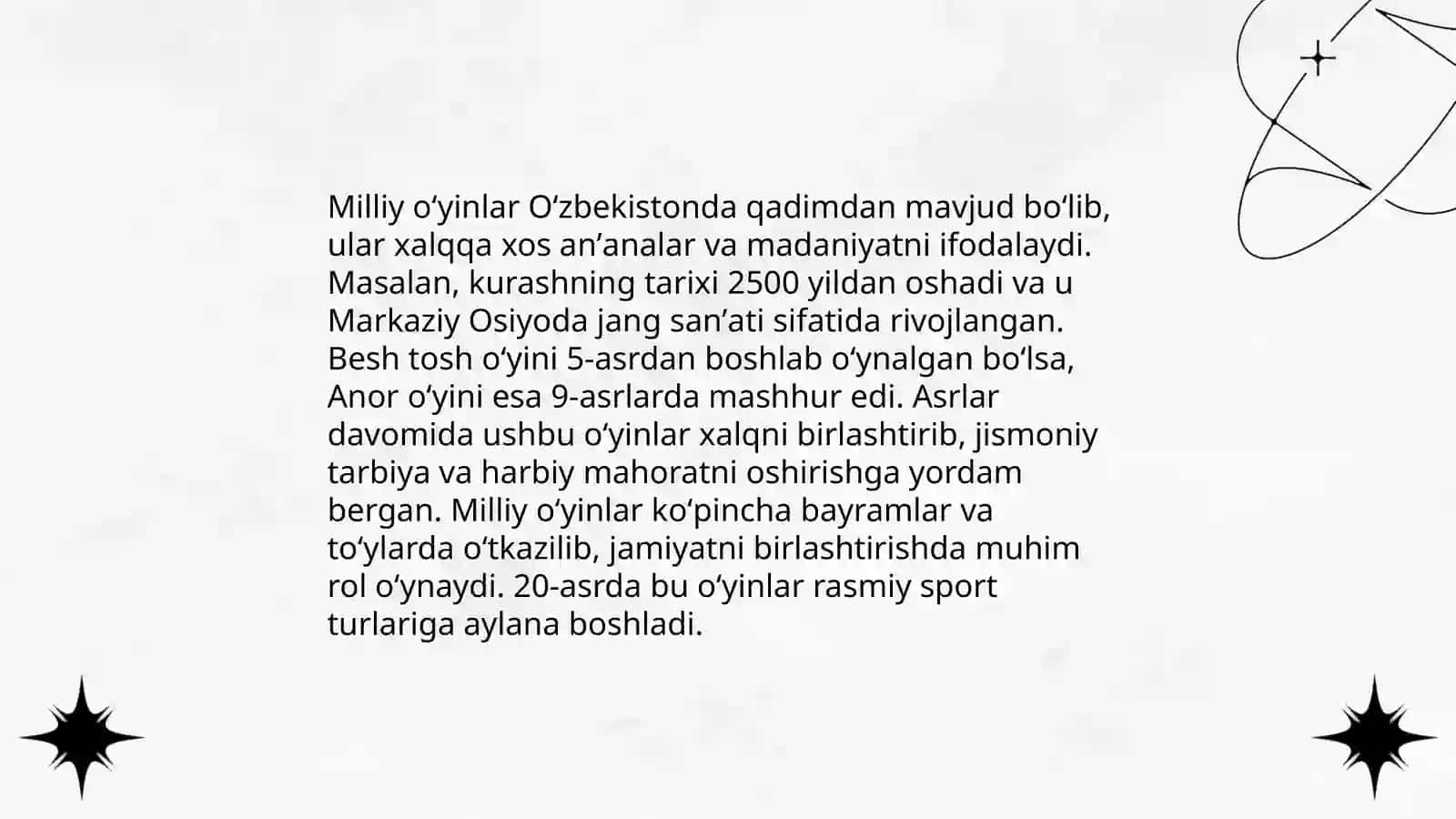 Milliy va Harakatli O'yinlar 3