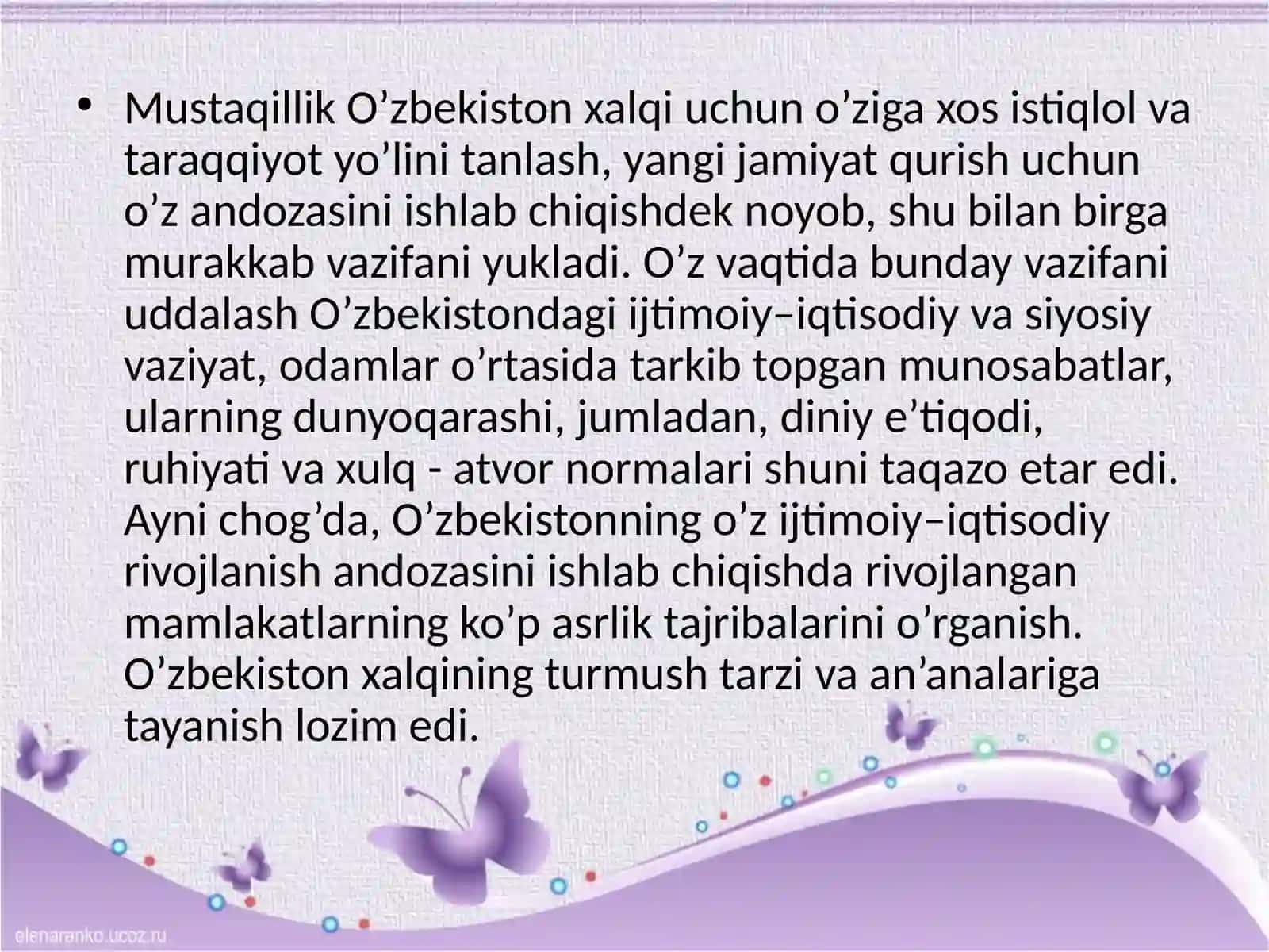 O‘ZBEKISTONDA DEMOKRATIK JAMIYAT QURISHDA O‘TISH DAVRI VA TARAQQIYOT BOSQICHLARI 3