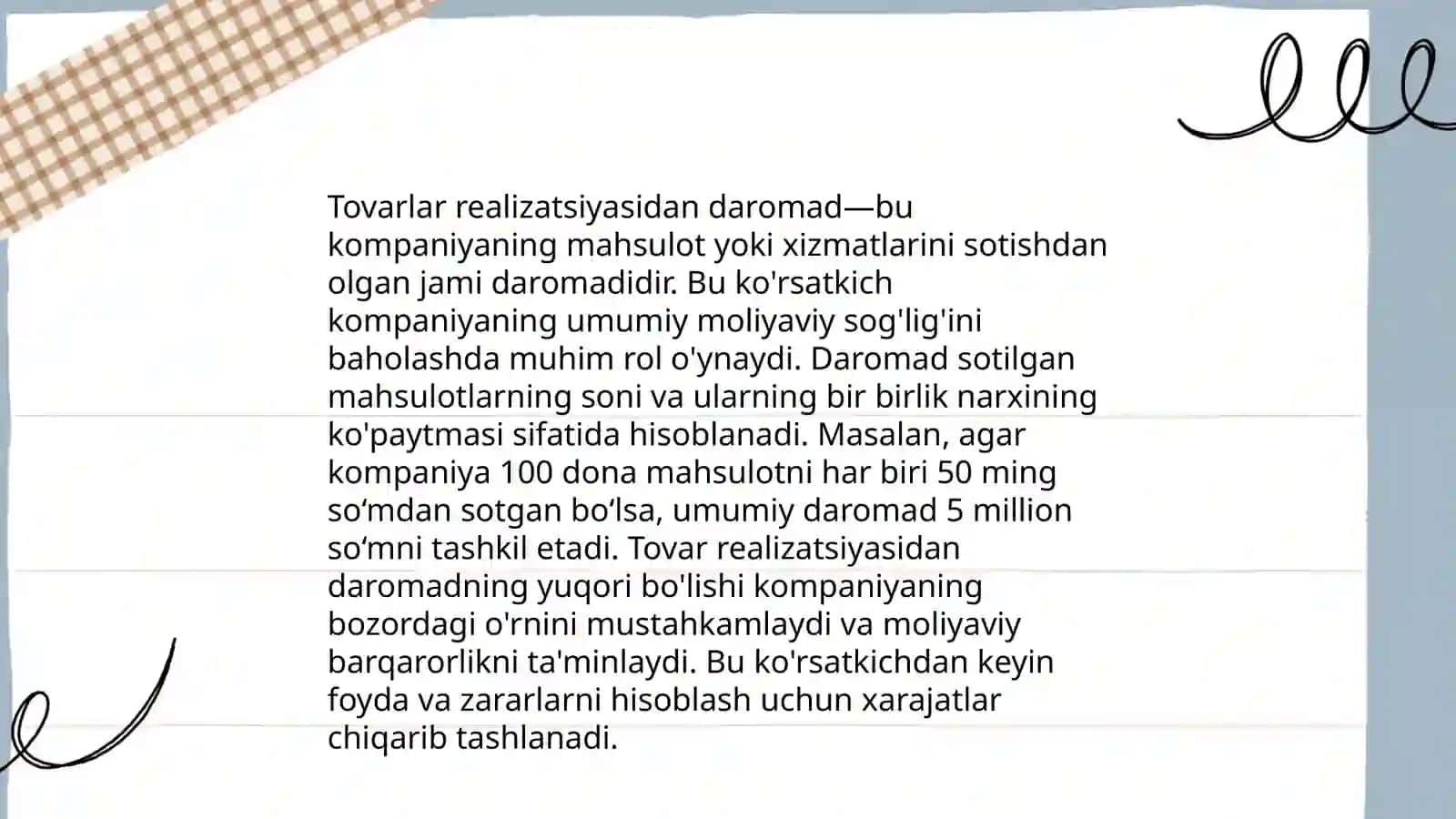 Tovarlar realizatsiyasidan daromad tushunchasi 3