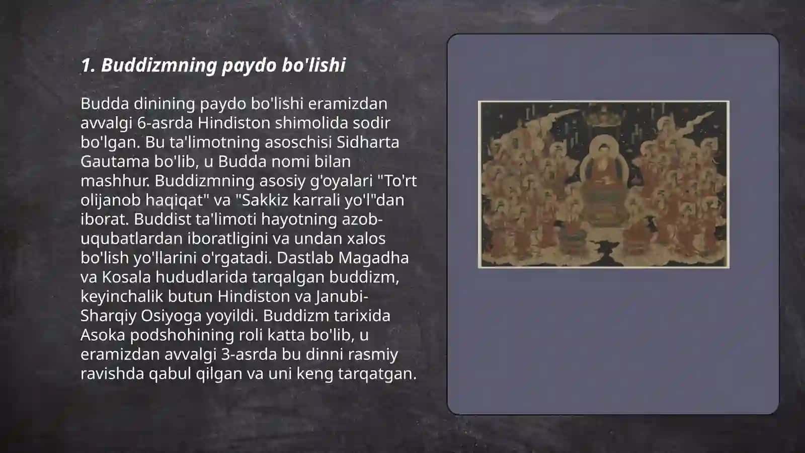 Buddizm dini tarixi. Asosiy gʻoyalari 3