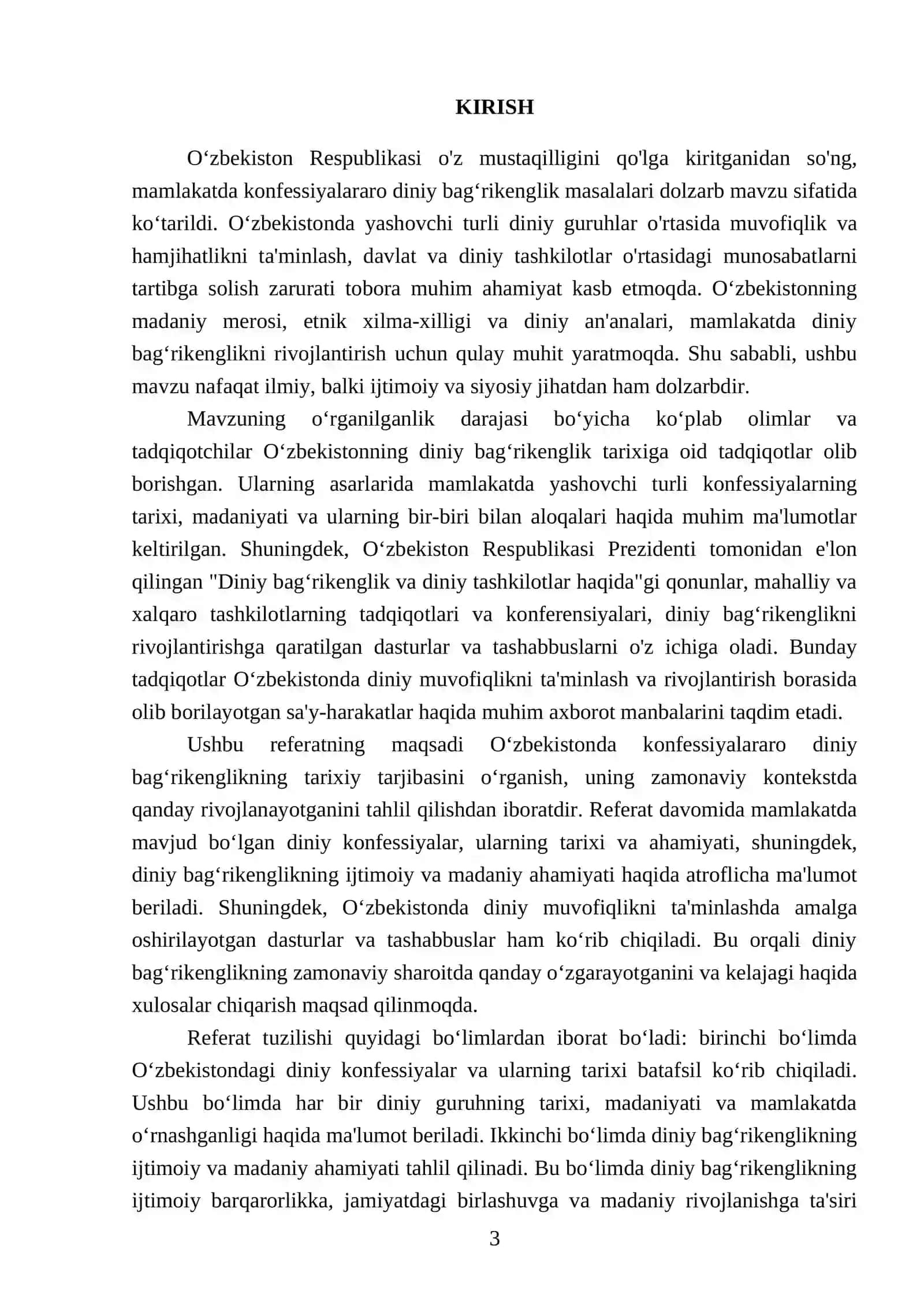 Oʻzbekistonda konfessiyalararo diniy bagʻrikenglikning tarixiy tarjibasi 3