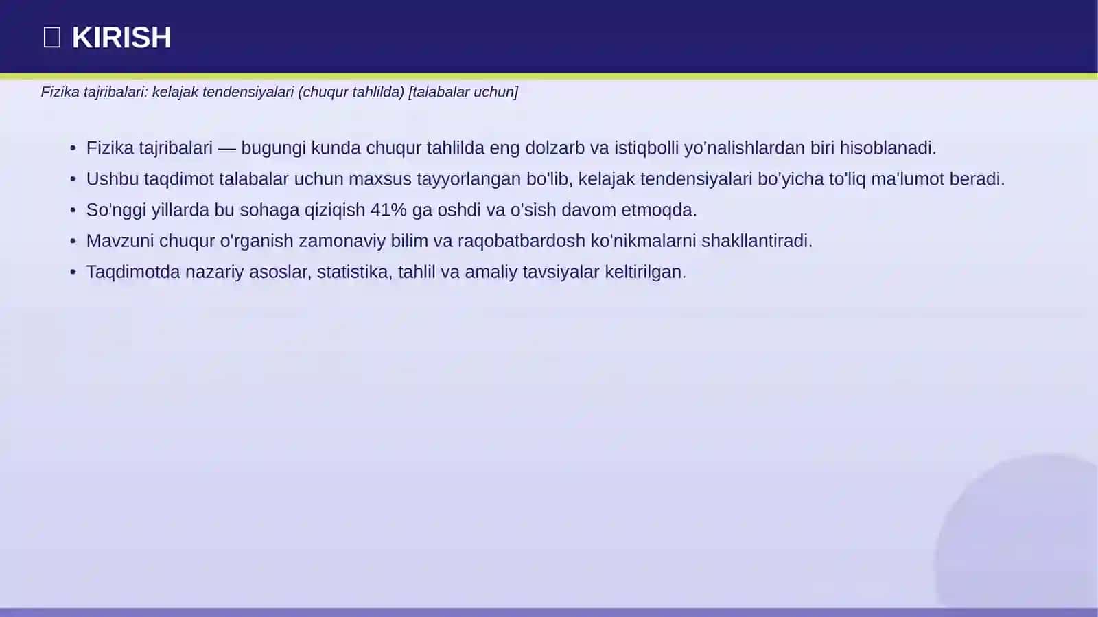 Fizika Tajribalari: Kelajak Tendensiyalari 3