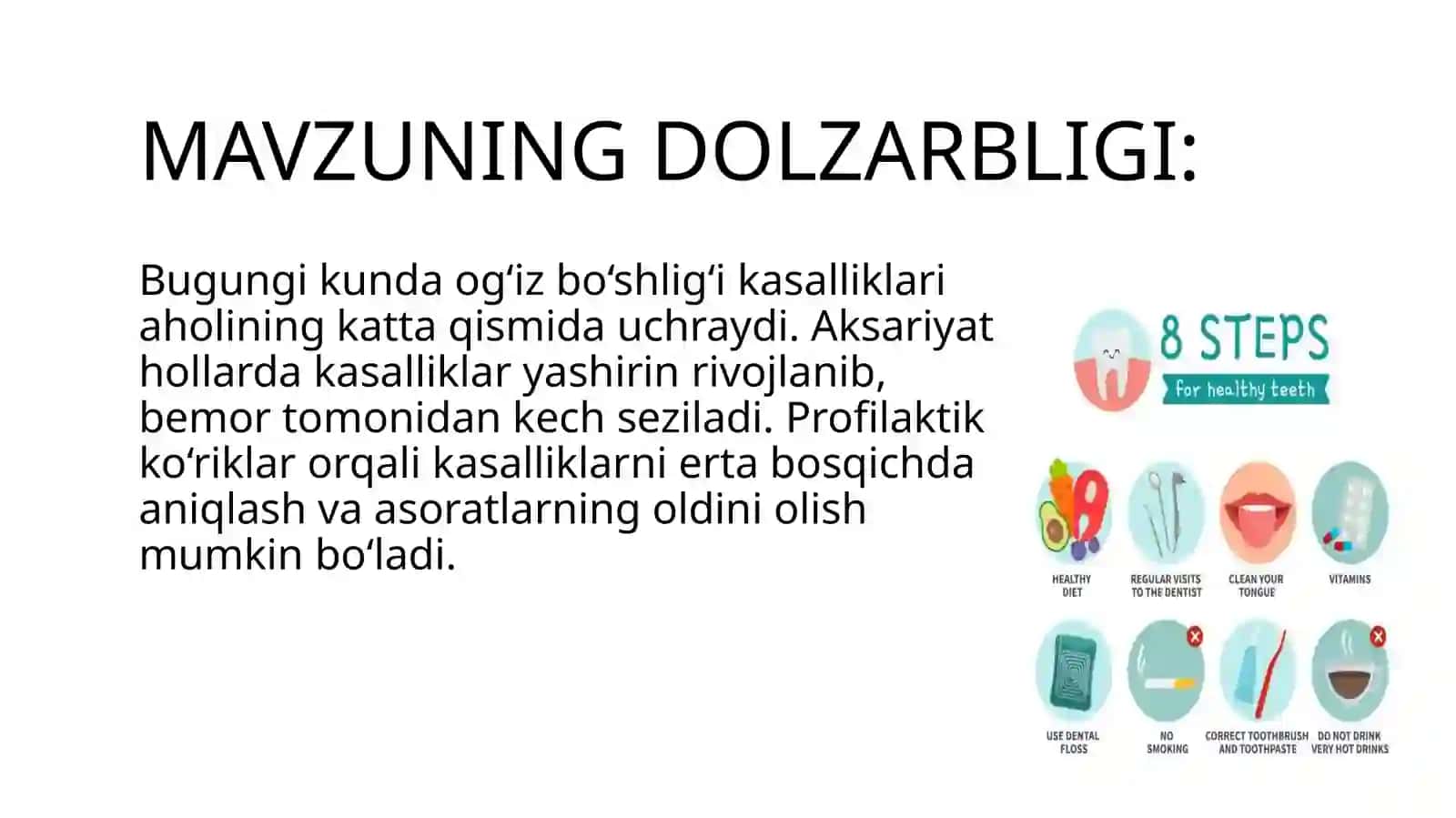 Ogʻiz boʻshligʻining profilaktik koʻrigi 3
