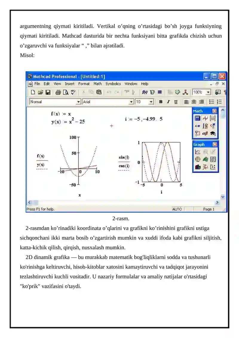 Mathcadda dinamik grafika 3