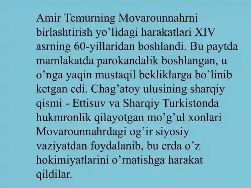 MAVZU: TEMUR DAVLATINING TUZILISHINI CHIZISH. 3