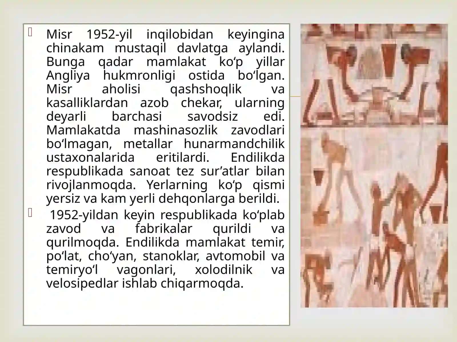 MISR ARAB RESPUBLIKASI. 9-sinf geografiya fanidan dars ishlanma. 3