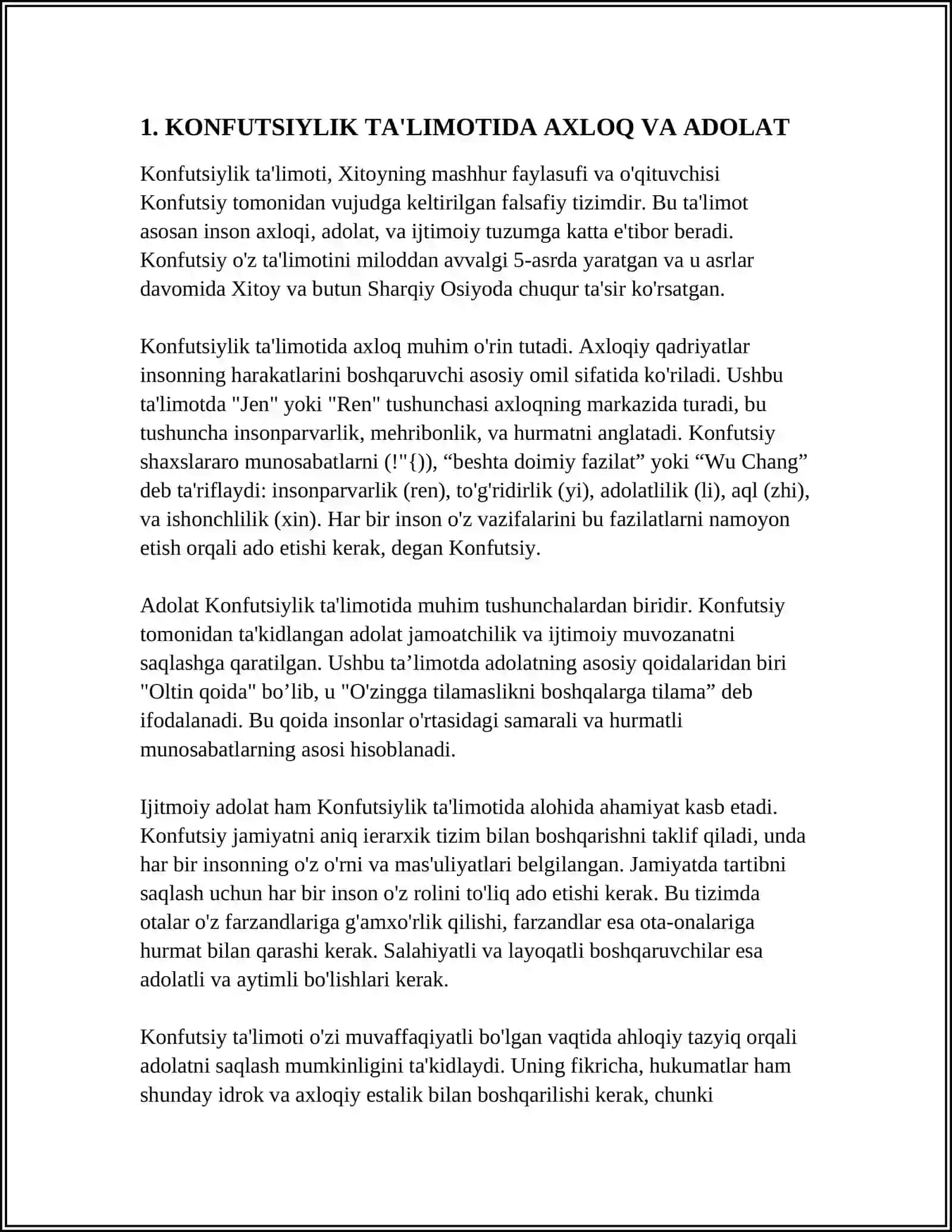 KONFUTSIYLIK TA'LIMOTIDA IJTIMOIY-AXLOQIY MASALALAR 3