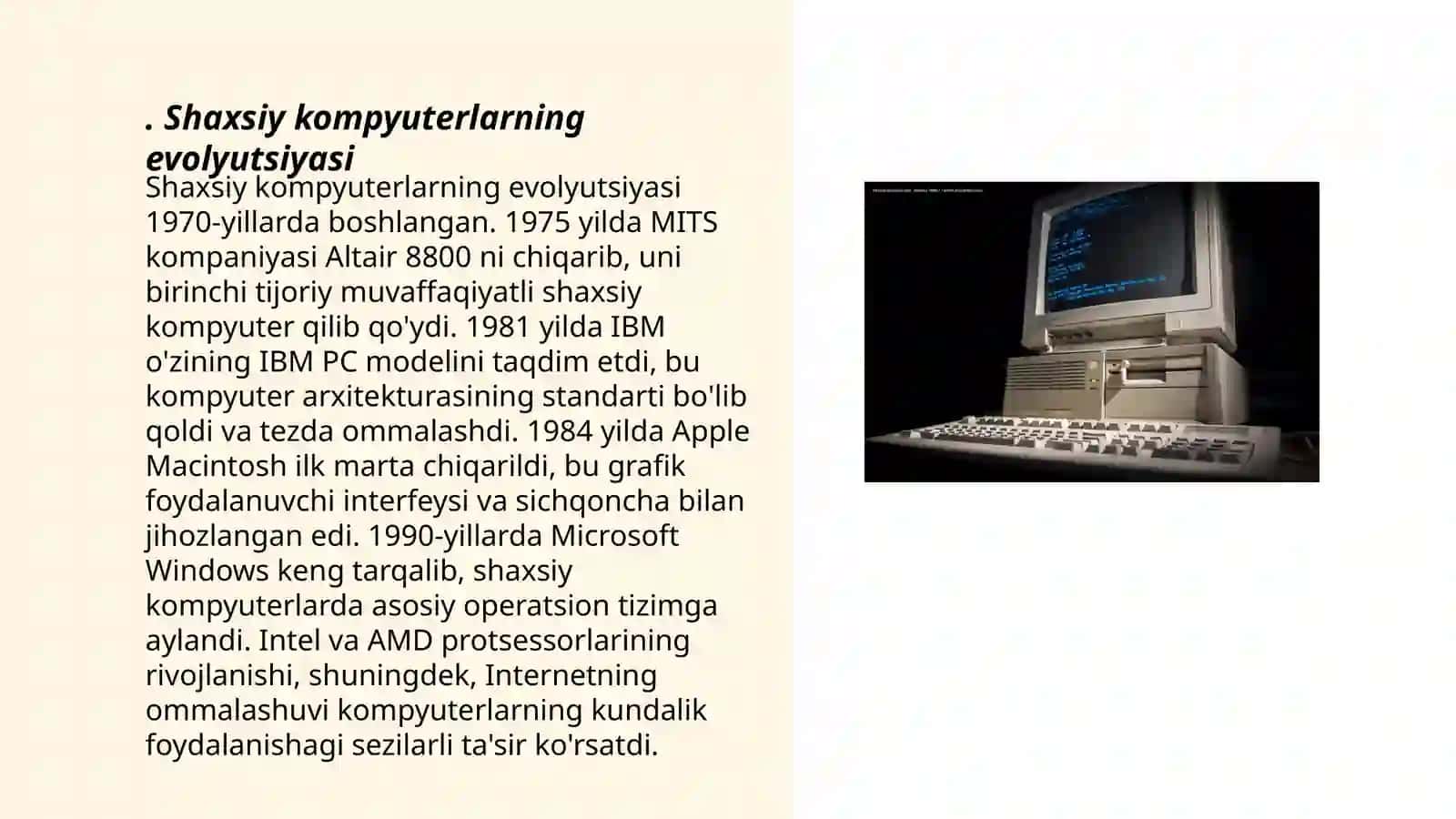 Zamonaviy shaxsiy kompyuter texnologiyalari 3