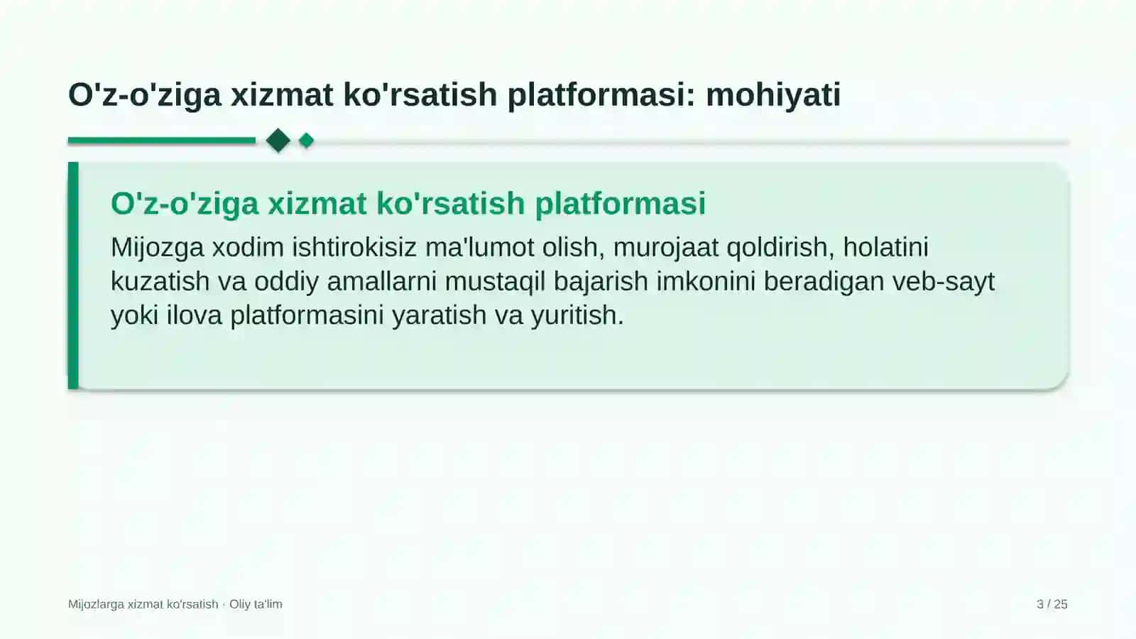 taksi xizmatida o'z o'ziga xizmat ko'rsatish platformasini joriy etish 8166 3