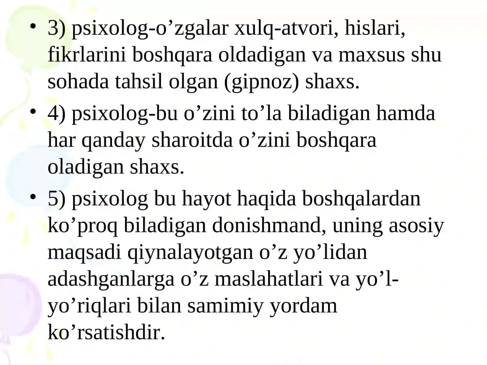 Psixologiya va psixologlar haqida 3