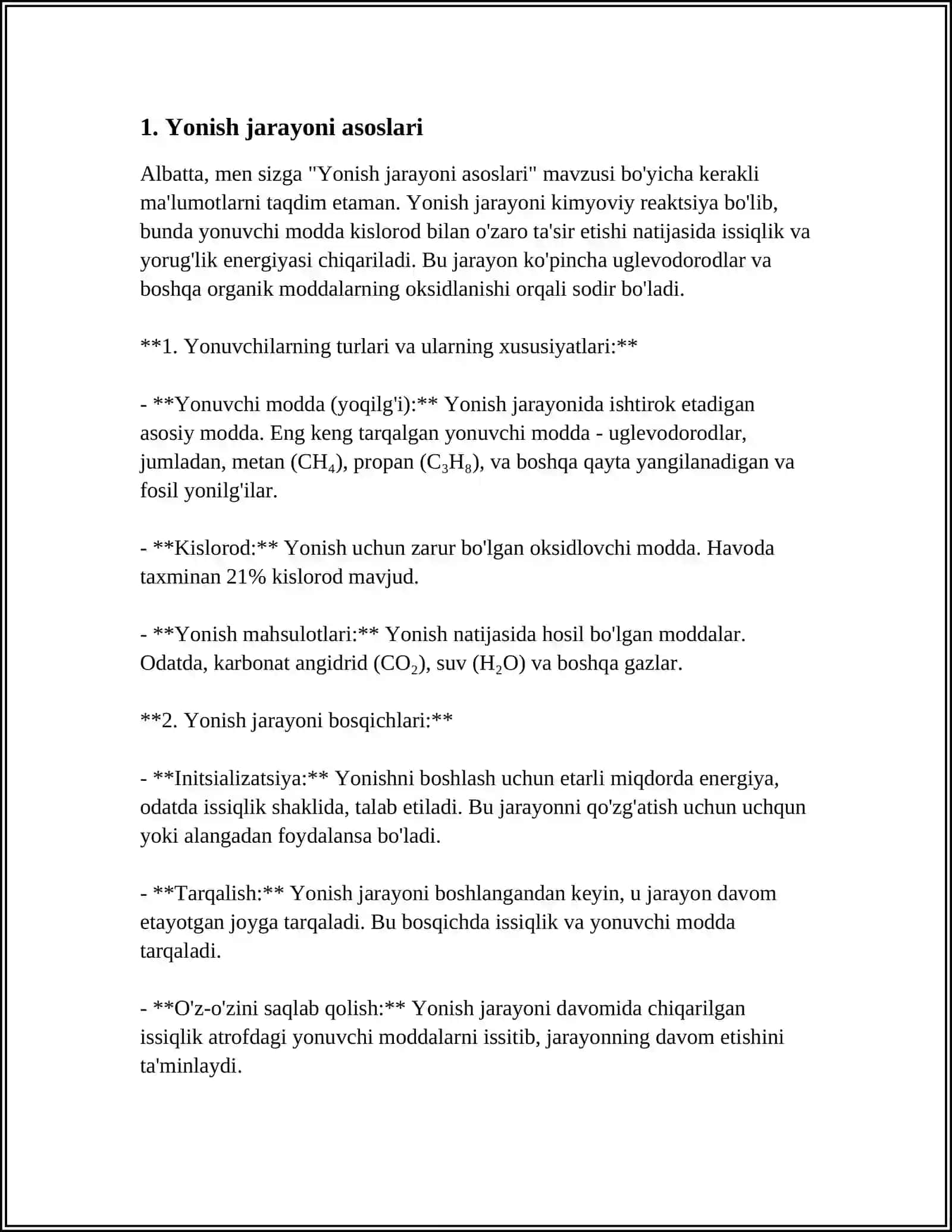Yonish jarayoni asoslari 3