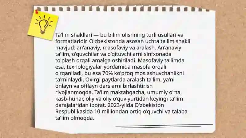 Ta'lim shakli va uni tashkil etish tushunchasi 3