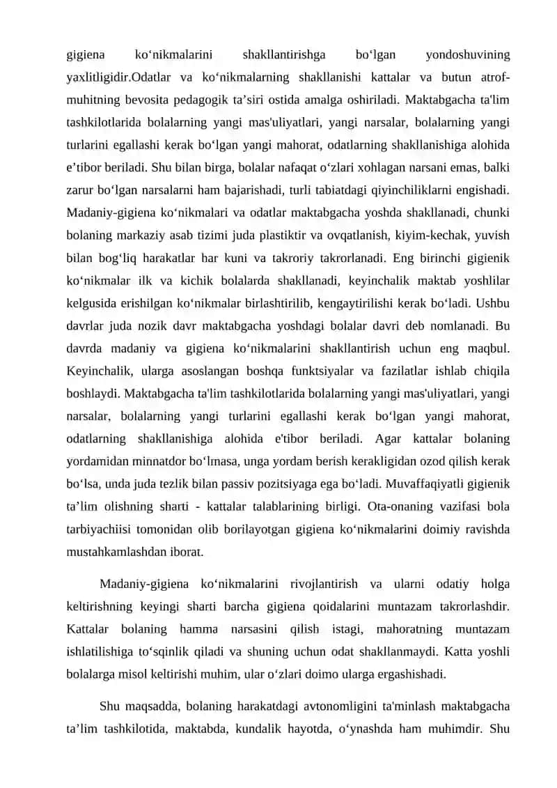 MAKTABGACHA TA’LIM TASHKILOTLARI OILA BILAN HAMKORLIKDA BOLALARDA MADANIY-GIGIYENIK KO‘NIKMALARNI SHAKLLANTIRISH 3