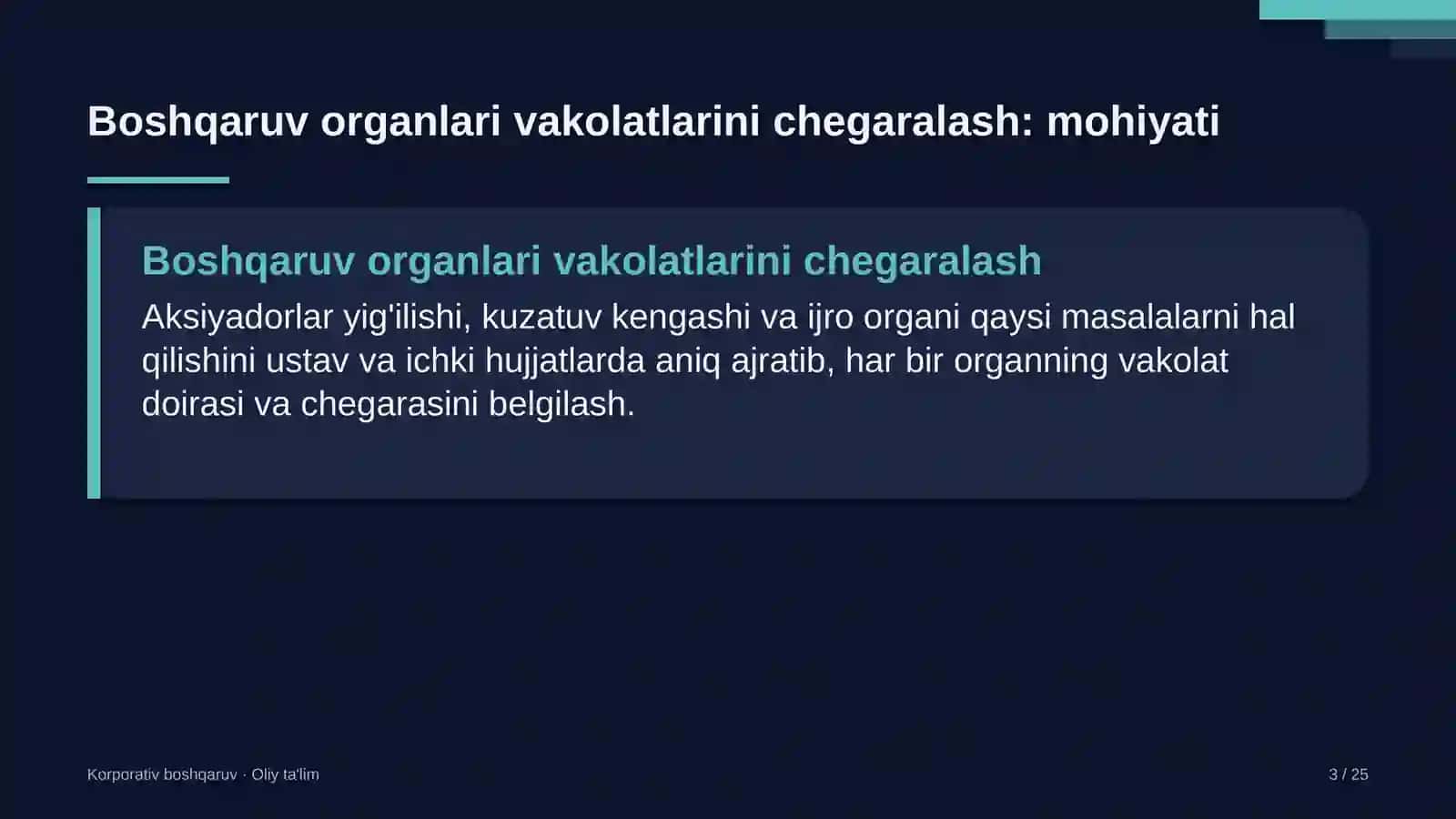 Bolalar o'yin markazlarida boshqaruv organlari vakolatlarini chegaralash 3