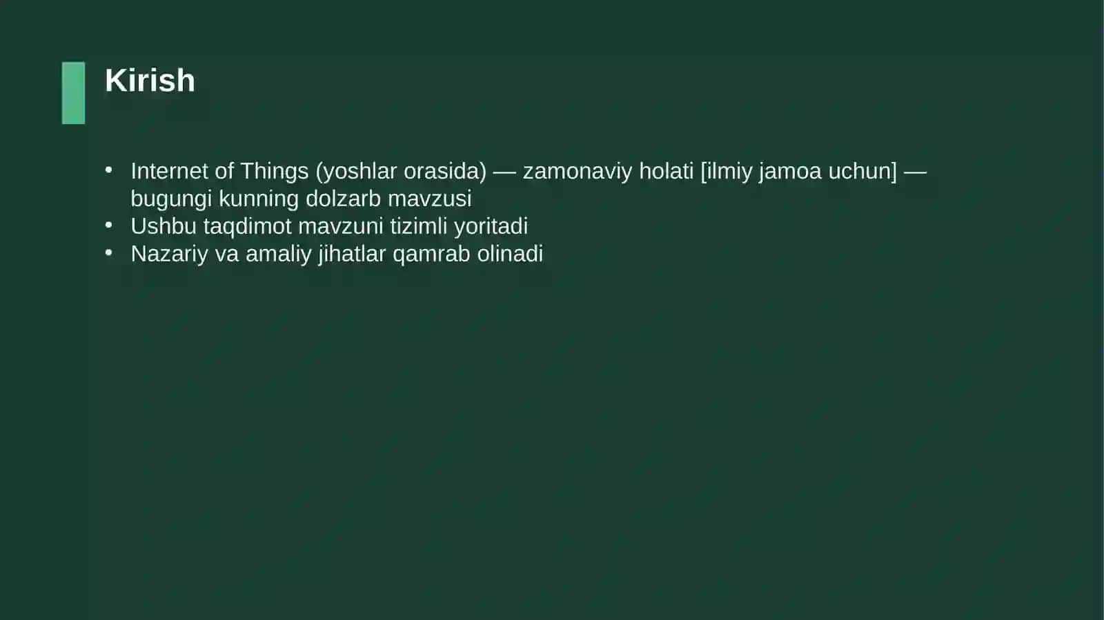 Internet of Things (yoshlar orasida) — zamonaviy holati [ilmiy jamoa uchun] 3