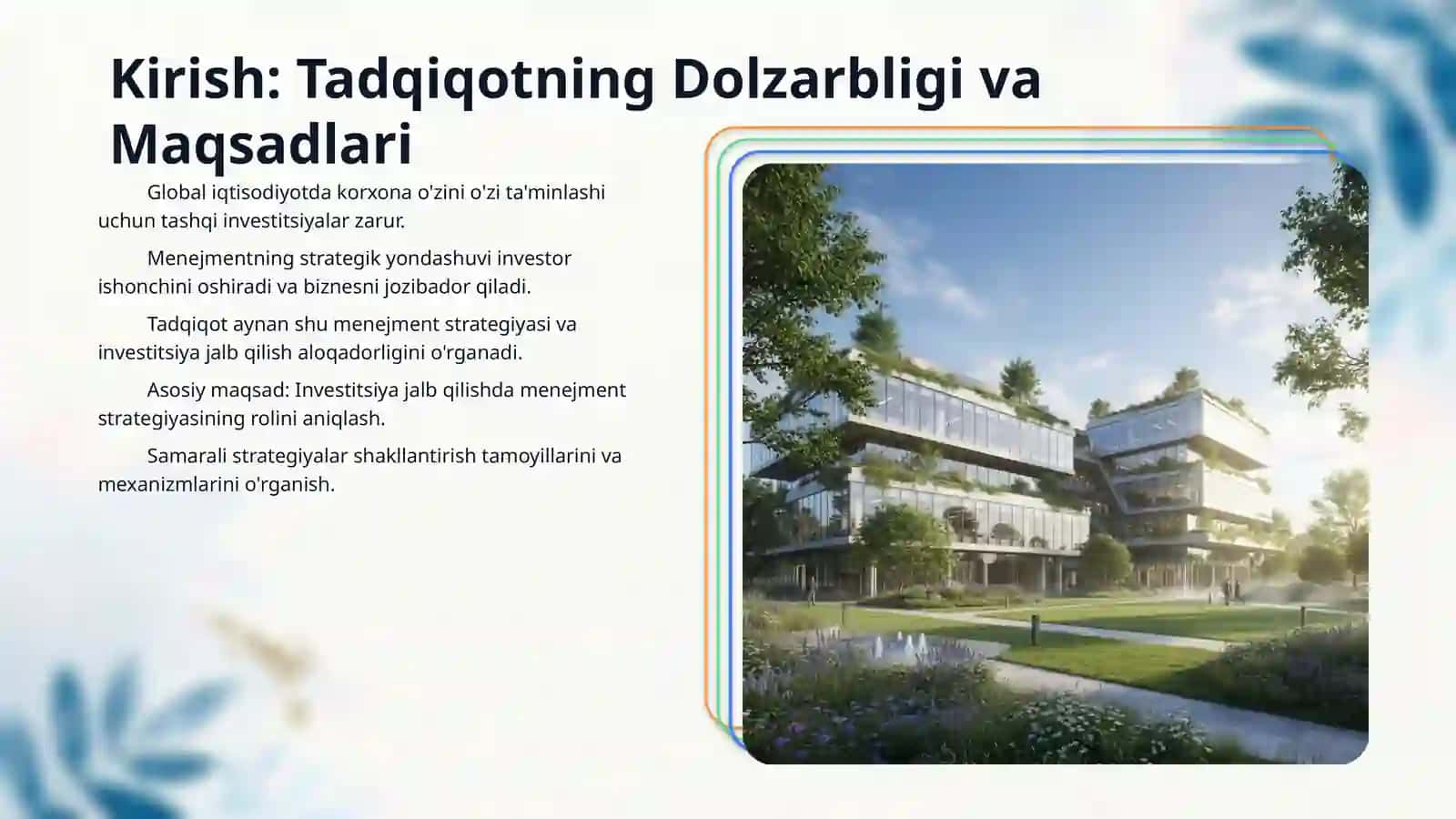 Korxonalarga investitsiyalarni jalb qilishda menejment strategiyasining axamiyati 3