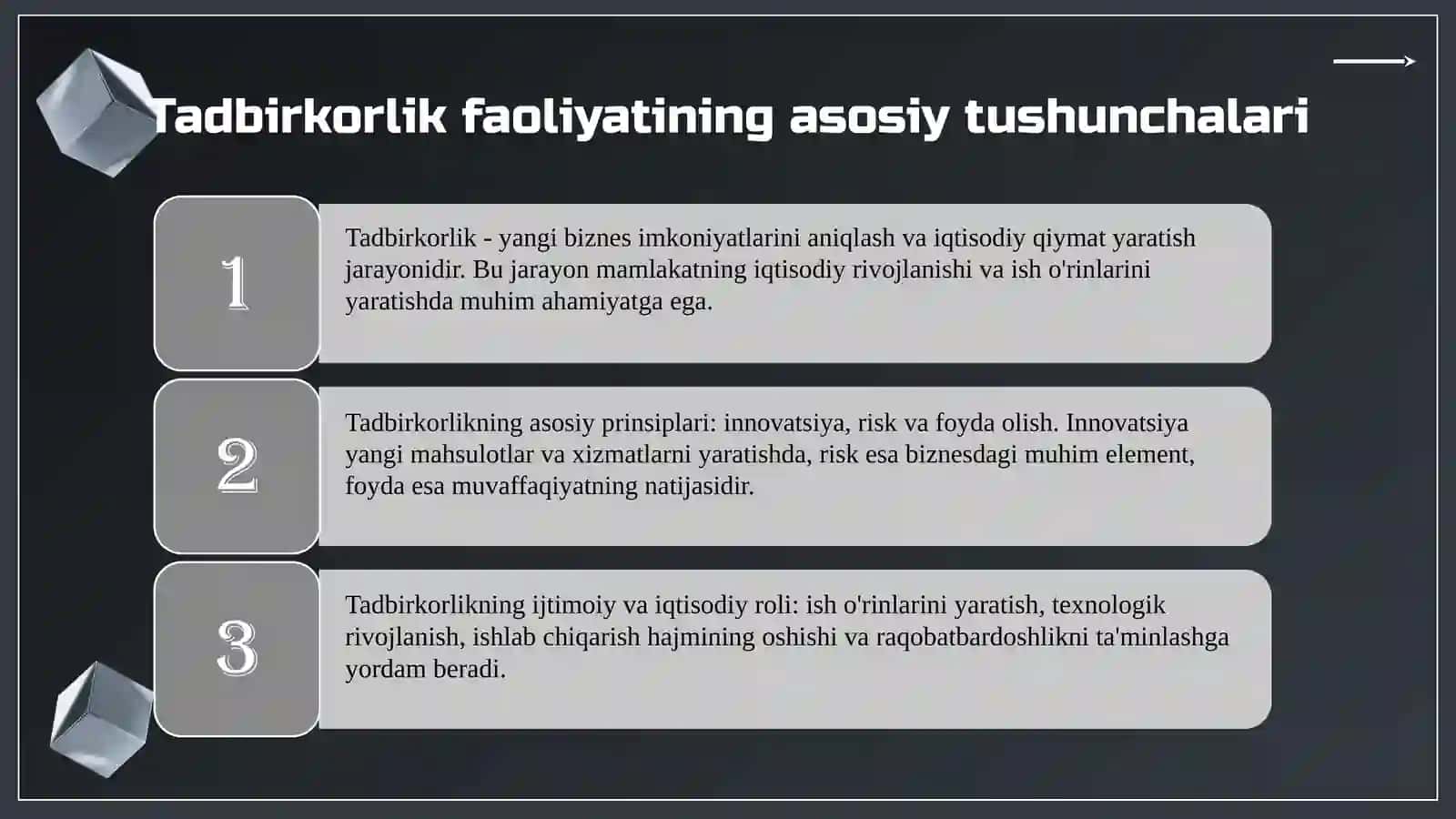 Tadbirkorlik faoliyati.Tadbirkorlikning kapitali va uning aylanishi 3