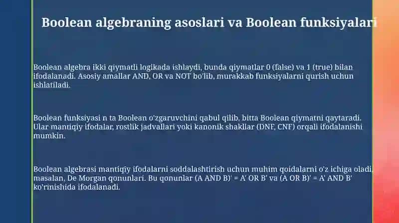 Boolean funksiyalari 3