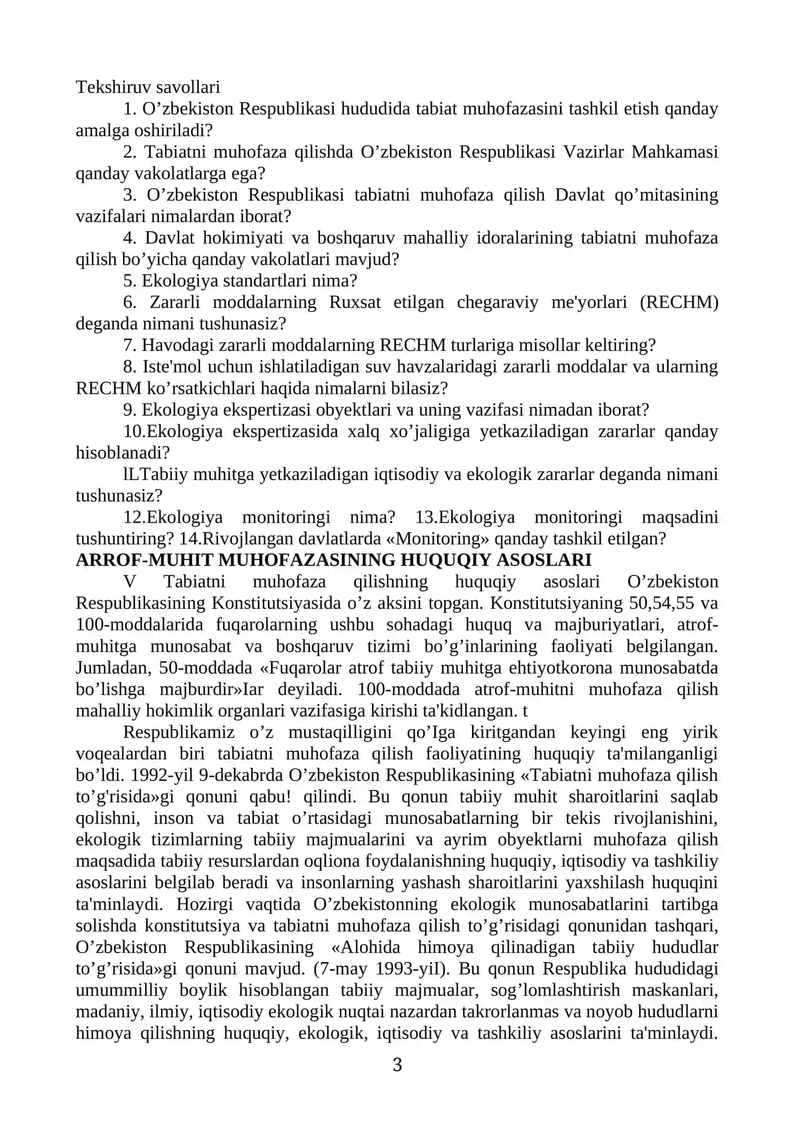 O’zbekistonning tabiatni muhofaza qilish sohasidagi qonunlari 3