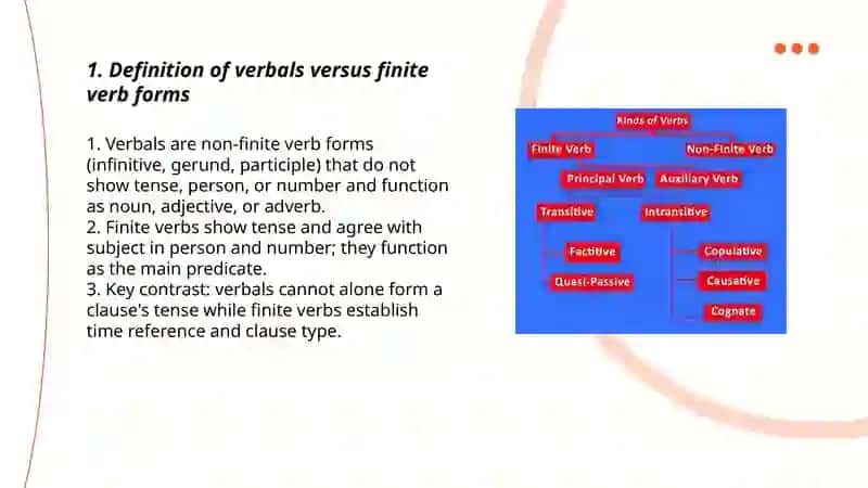 Difference between Verbals and Finite Verb Forms 3
