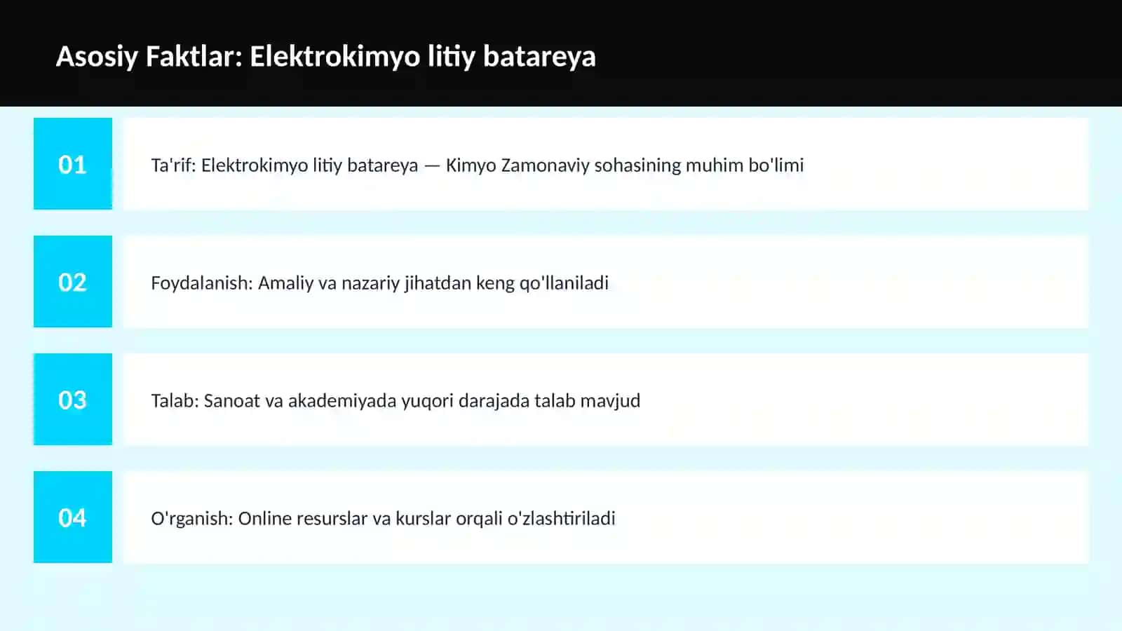 Elektrokimyo litiy batareya 3