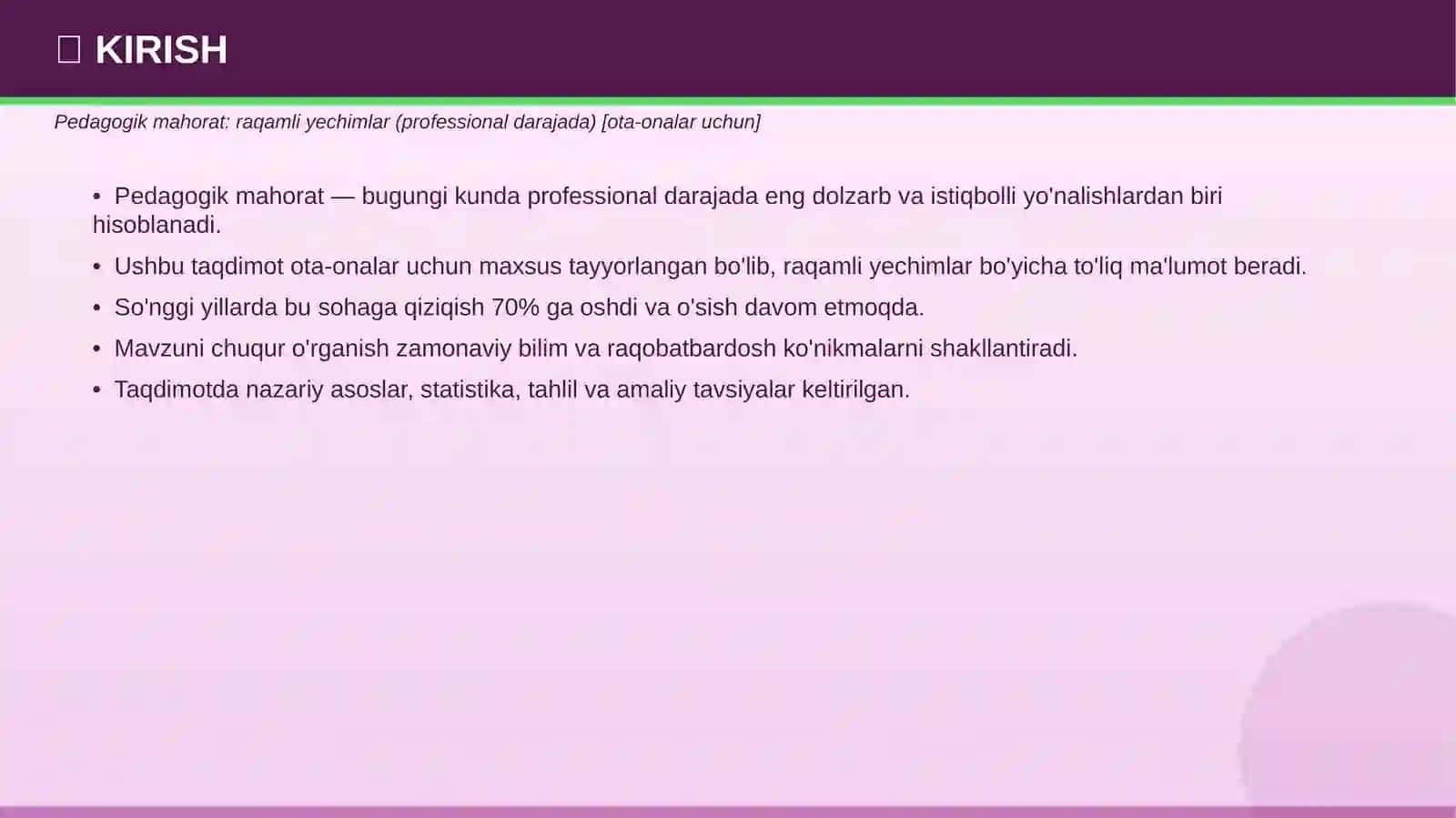 Pedagogik mahorat: raqamli yechimlar (professional darajada) [ota-onalar uchun] 3