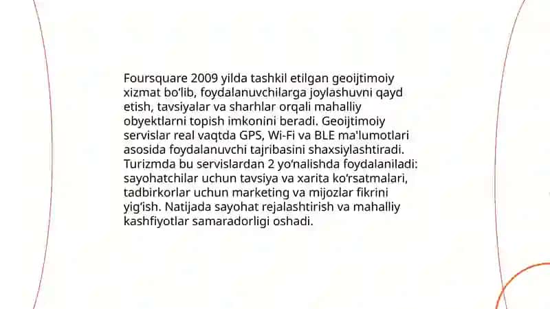 Foursquare va geoijtimoiy servislarning ahamiyati 3