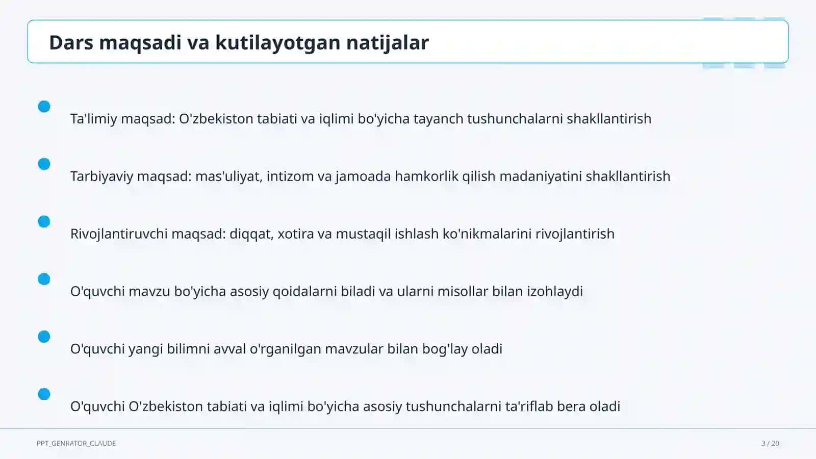 O'zbekiston tabiati va iqlimi (4-sinf) 3