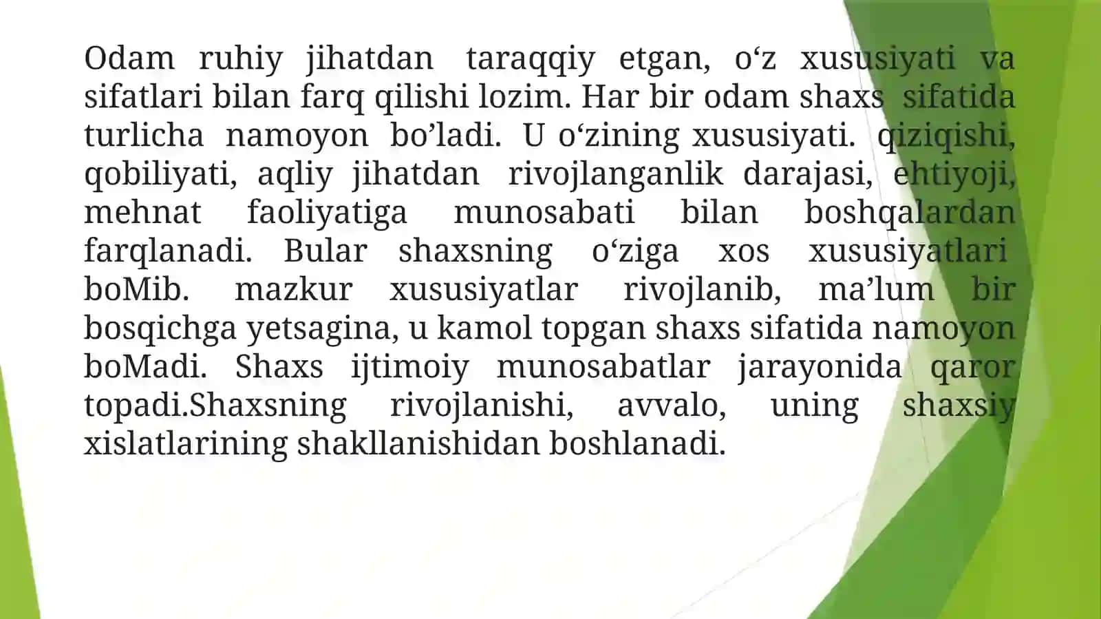 Shaxsning rivojlanishi, tarbiyasi va ijtimoiylashuvi. Yaxlit pedagogik jarayon 3