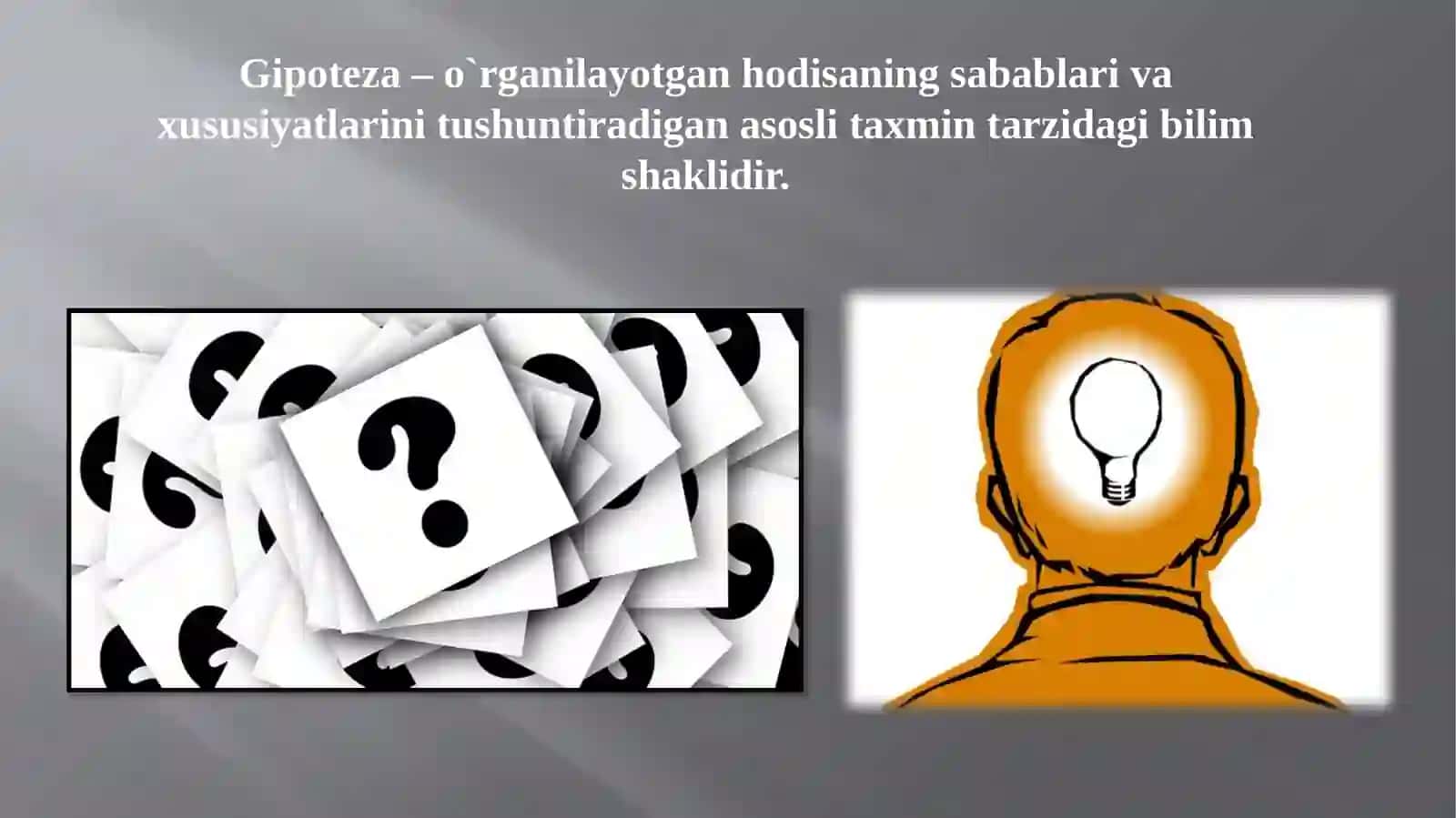"Gipotezani shakllantirish vositasi" 3