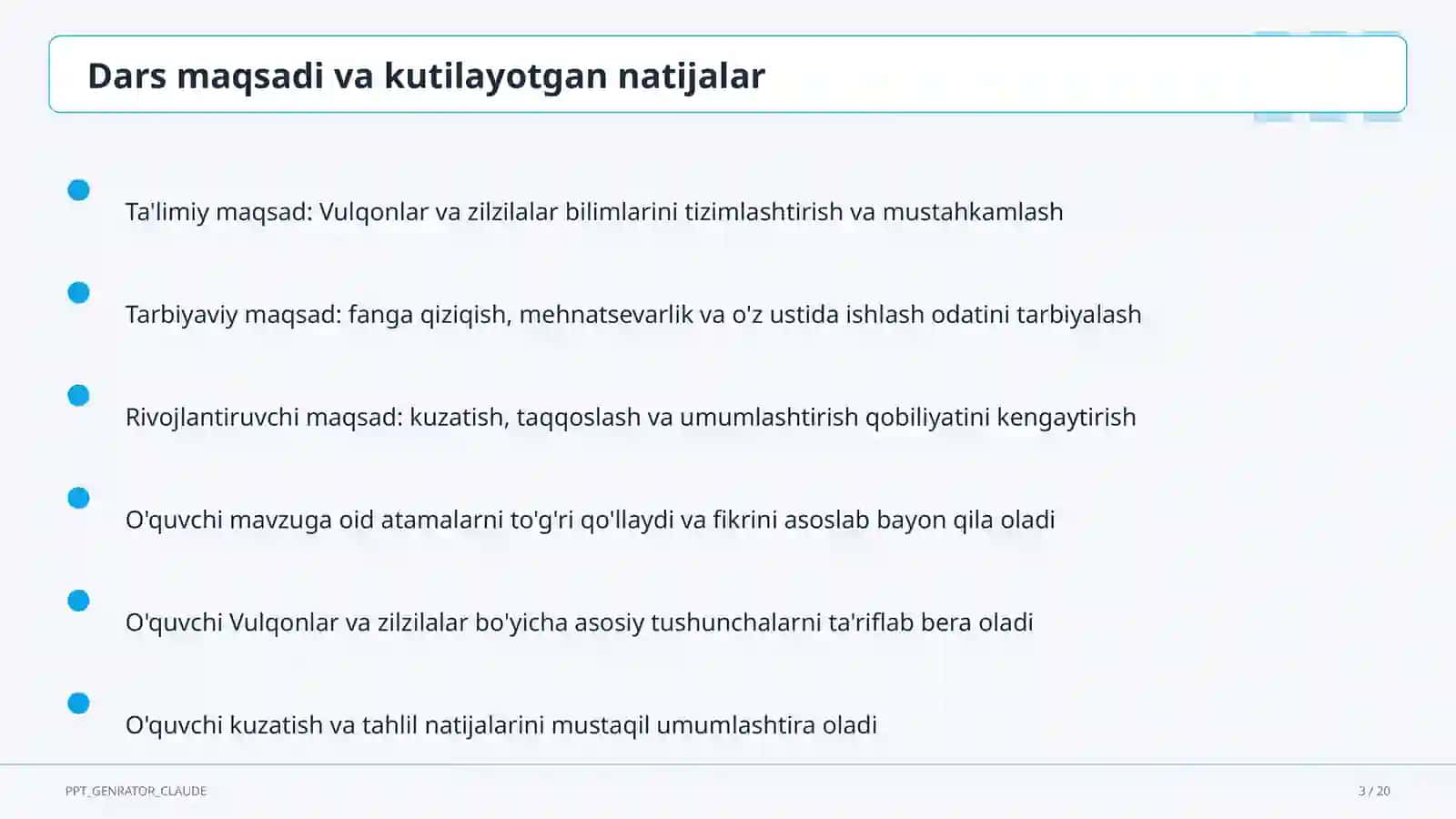 Vulqonlar va zilzilalar (5-sinf) 3