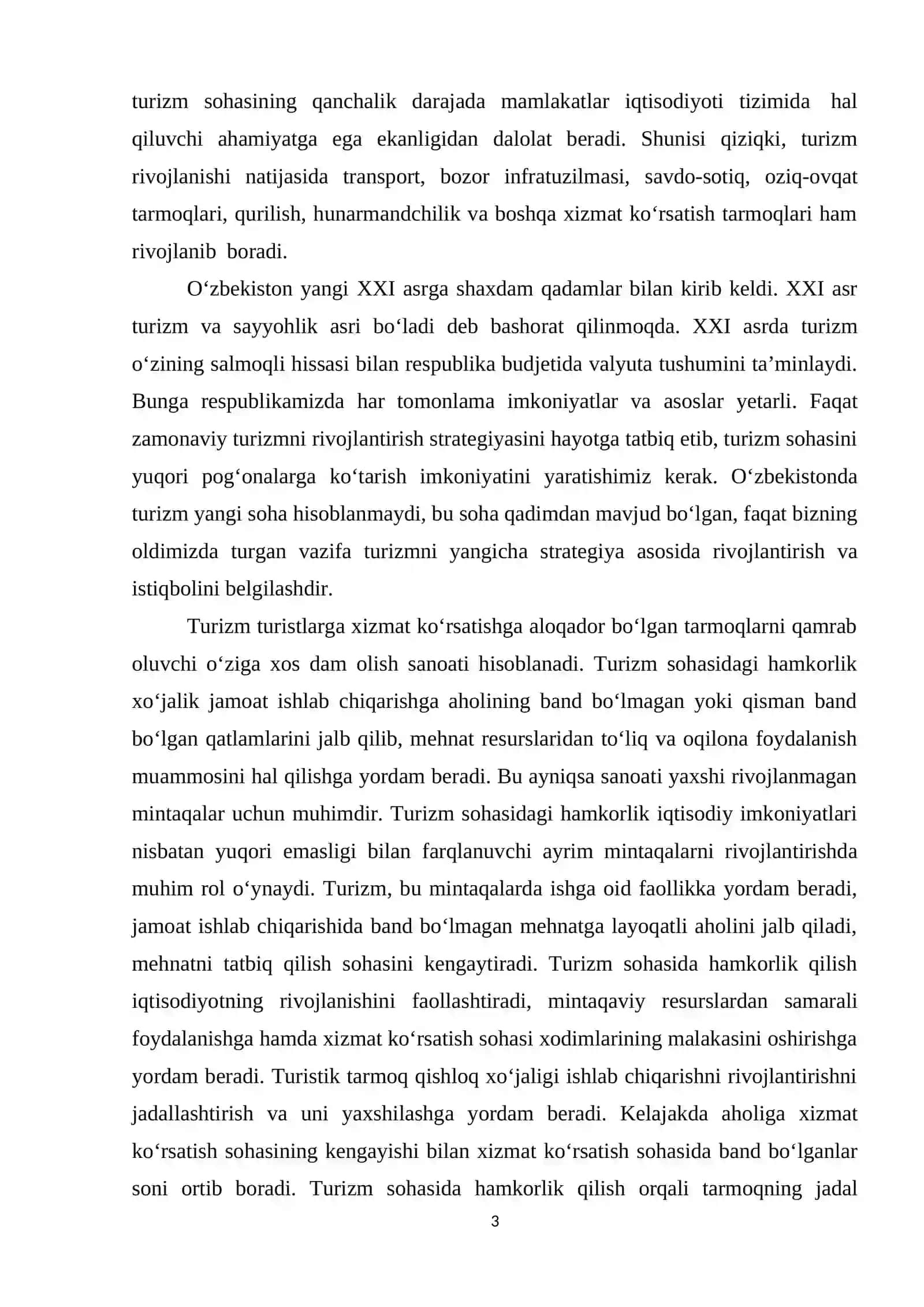 Turizmning Jahon Iqtisodiyotidagi O'rni 3