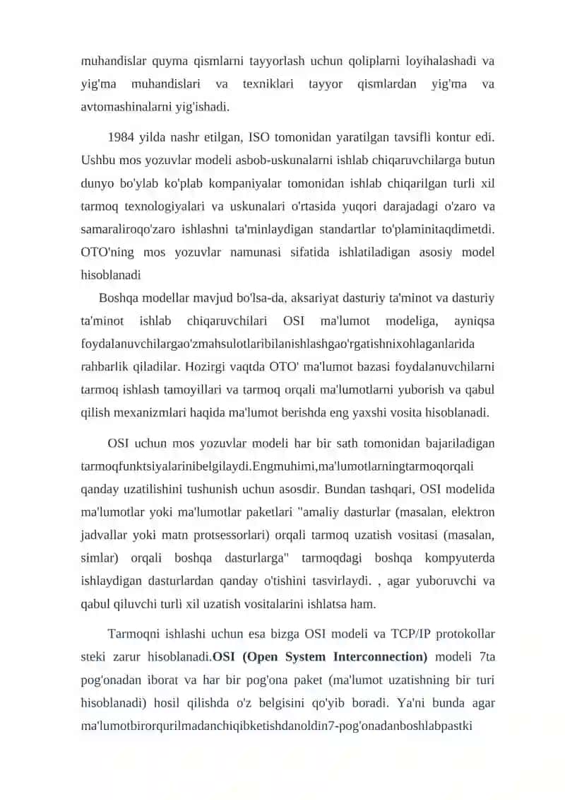 OSI pog’onalari, vazifalari, asosiy protokollari 3