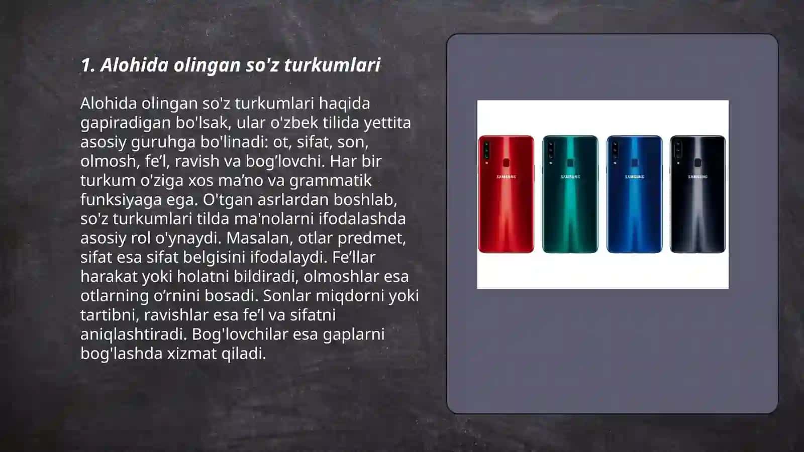 Alohida olingan so'z turkumlari 3