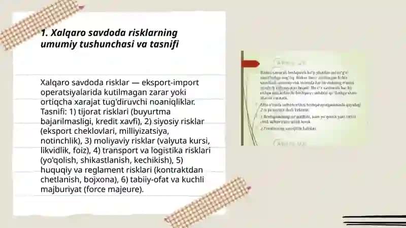 Xalqaro savdoda risklarni sug‘urtalash 3