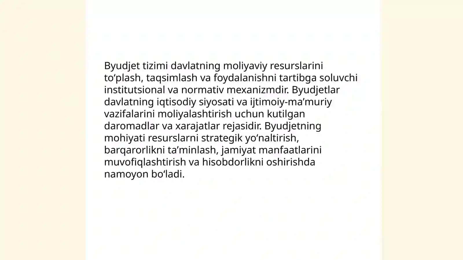 Byudjet tizimi va byudjetlarning taʼrifi 3