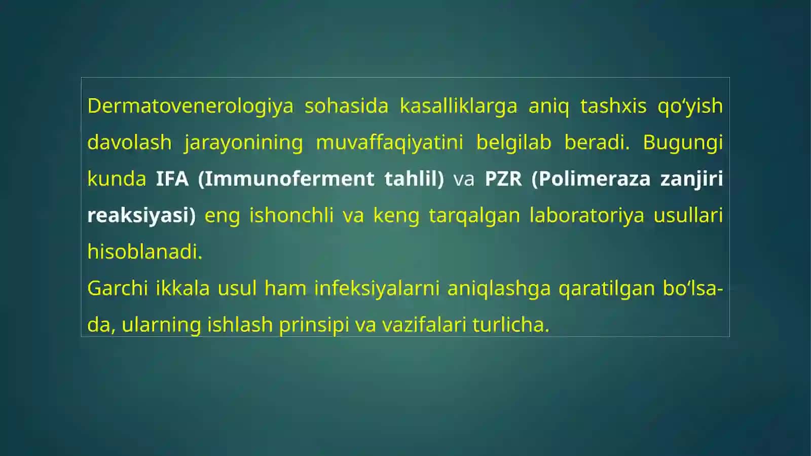 IFA VA PZR DIAGNOSTIK USULLAR 3