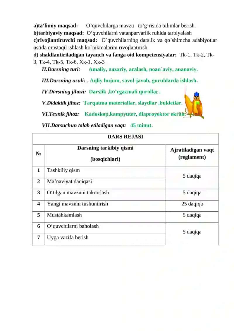 Transport mavzusida dars ishlanma 3