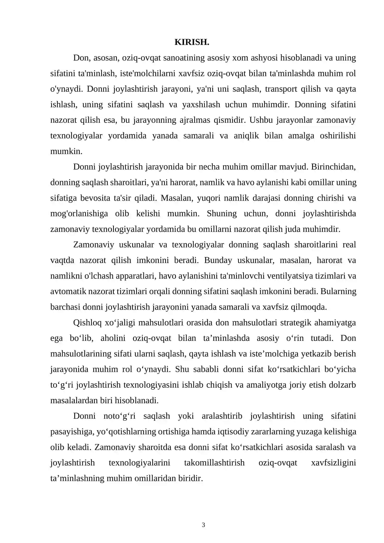 Don sifat ko'rsatkichlari bo'yicha joylashtirish texnoogiyasi 3
