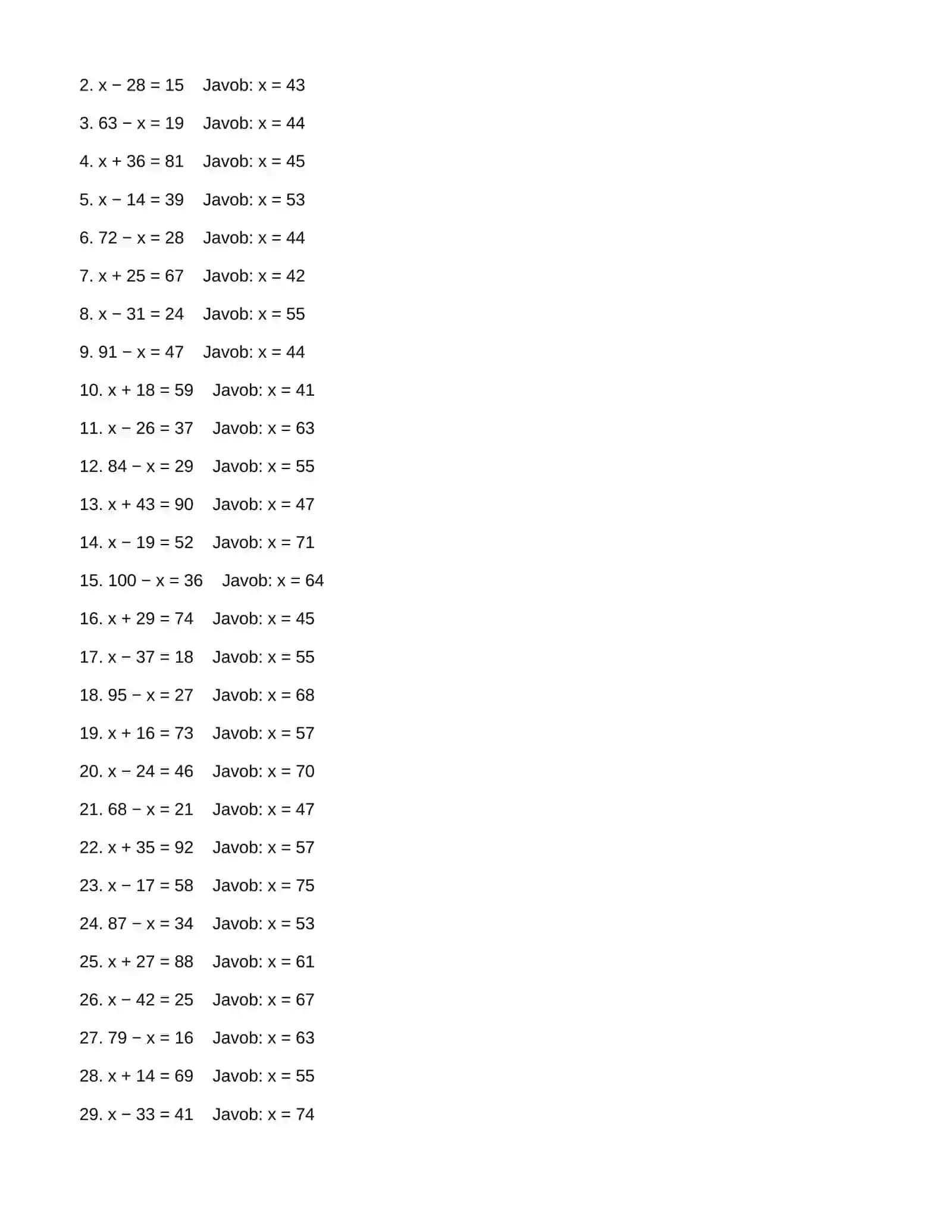 7-sinf matematika — 100 ta tenglama va ularning yechimlari 3
