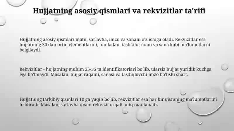 Hujjatlarning zaruriy qismlari va ularni rasmiylashtirish ( rekvizitlar) 3