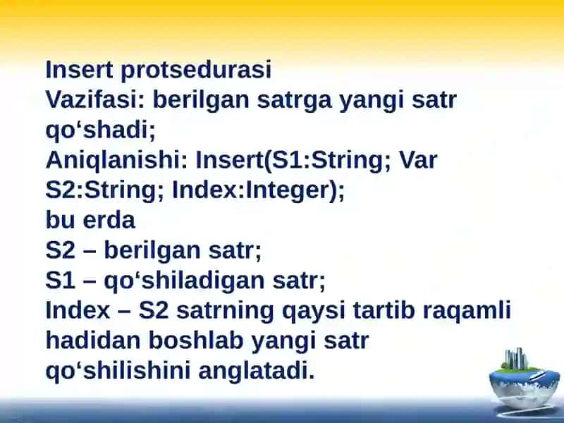 Satrlar bilan ishlash 3