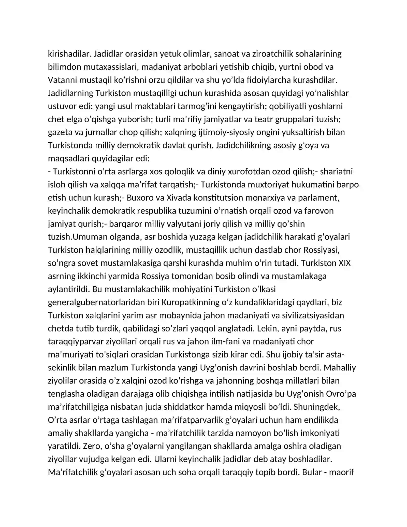 Turkistonda jadidchilik harakatining yuzaga kelishi 3