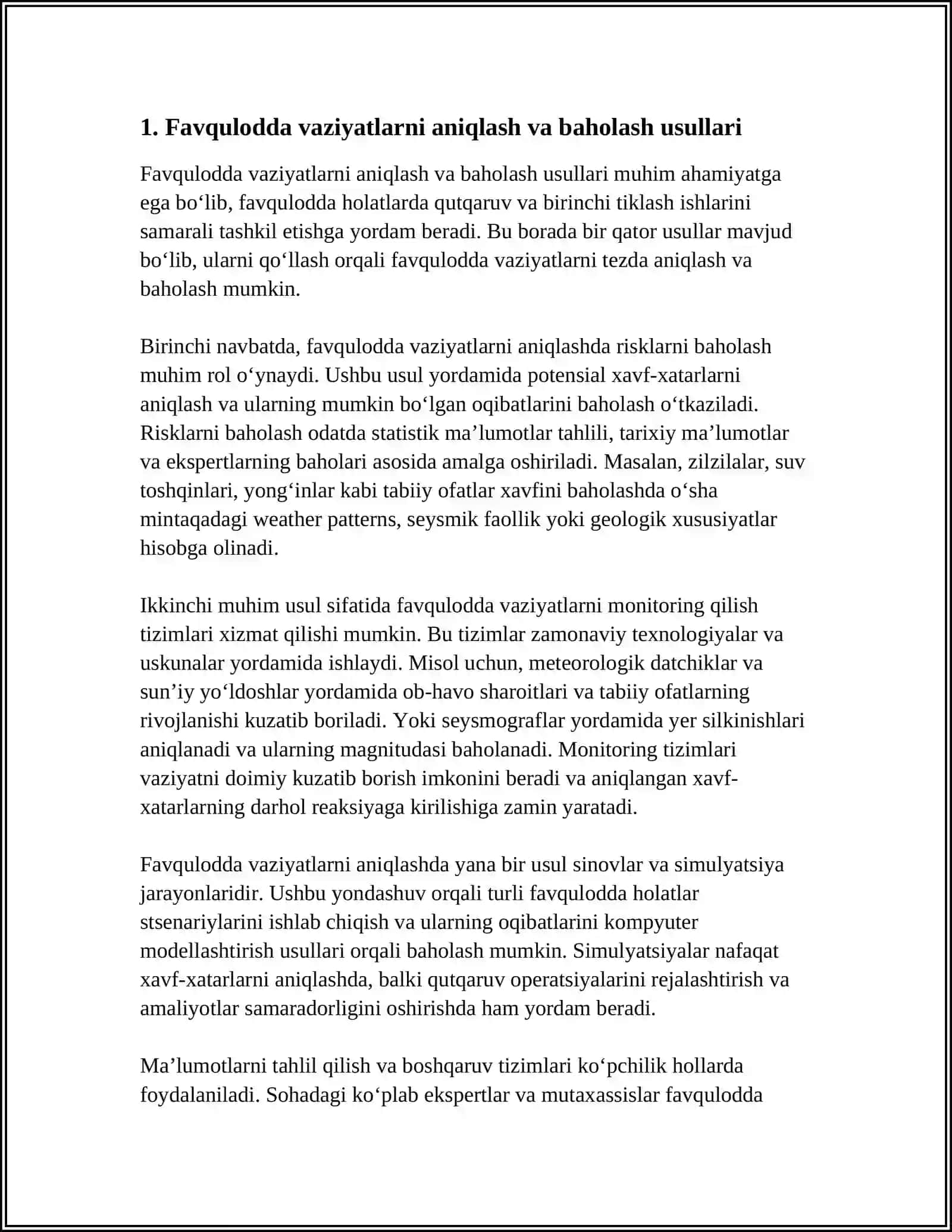FAVQULODDA HOLATLARDA QUTQARUV VA BIRINCHI TIKLASH ISHLARINI TASHKIL ETISH 3