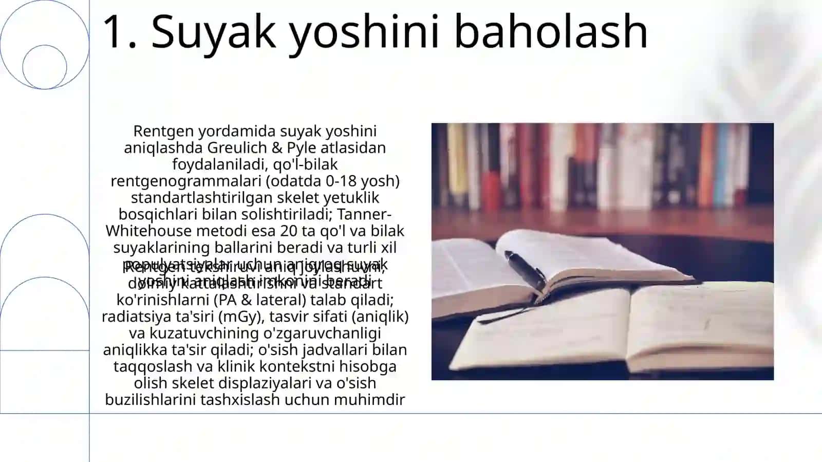 Suyak va boʻgʻimlar rivojlanishini rentgen nurlari yordamida oʻrganish 3